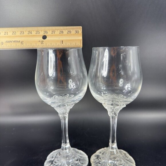 Rosenthal Monbijou Classic Rose Drinking Clear Crystal Water Goblet Glass Set 2 - Picture 2 of 11